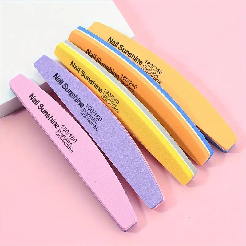 Limes à Ongles Professionnelles Double Face 100/180 – Outils de Polissage et Ponçage Manucure et Pédicure