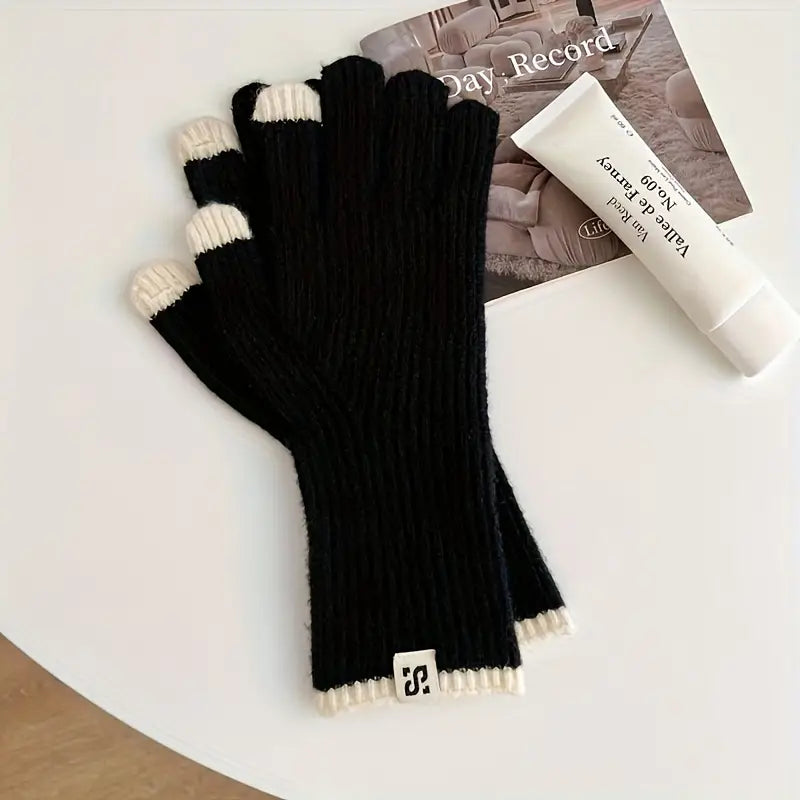 Gants en laine tricotée pour homme – Gants d’hiver tactiles écran tactile, chauds et élégants