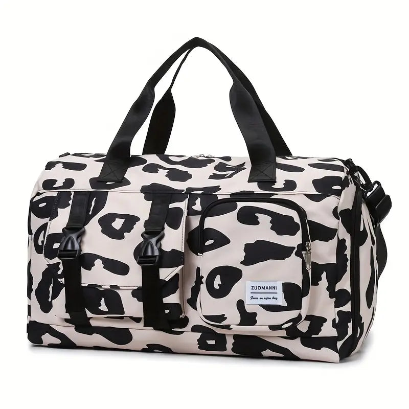 Sac de Voyage Sport et Week-End Rose Imprimé Léopard – Cabine Grande Capacité avec Bandoulière Réglable