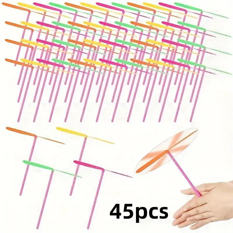 Hélicoptères volants à main colorés – Jouets fantaisie rétro pour enfants et farces amusantes