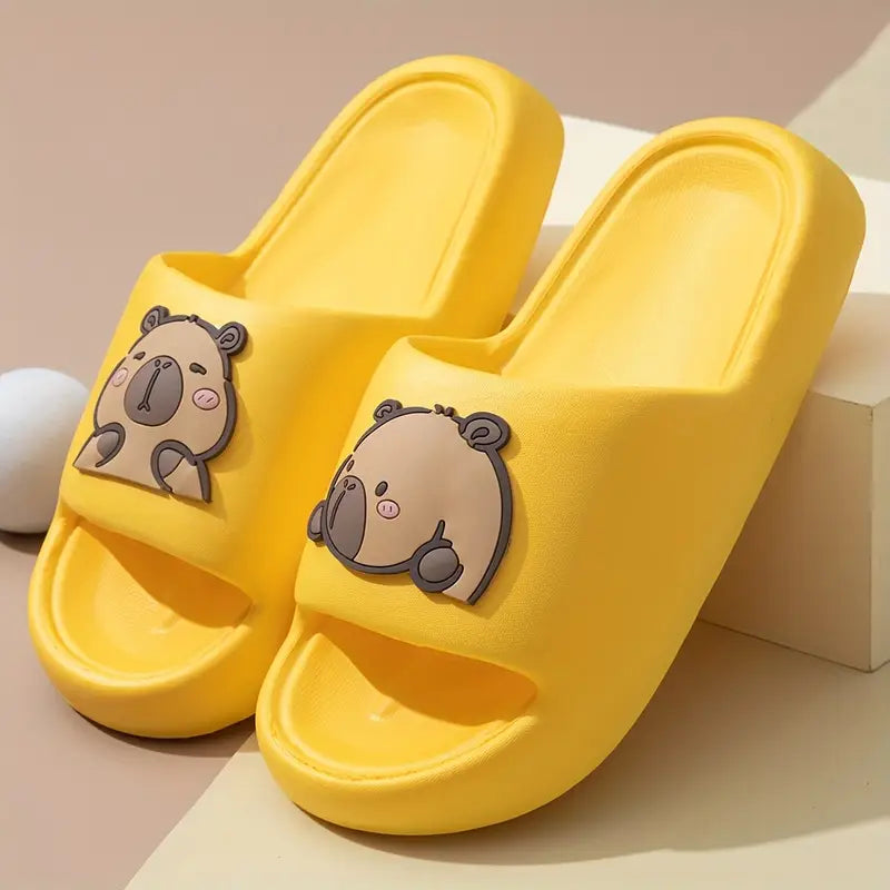 Sandales fille antidérapantes avec motif ours – Pantoufles d’été confortables et légères