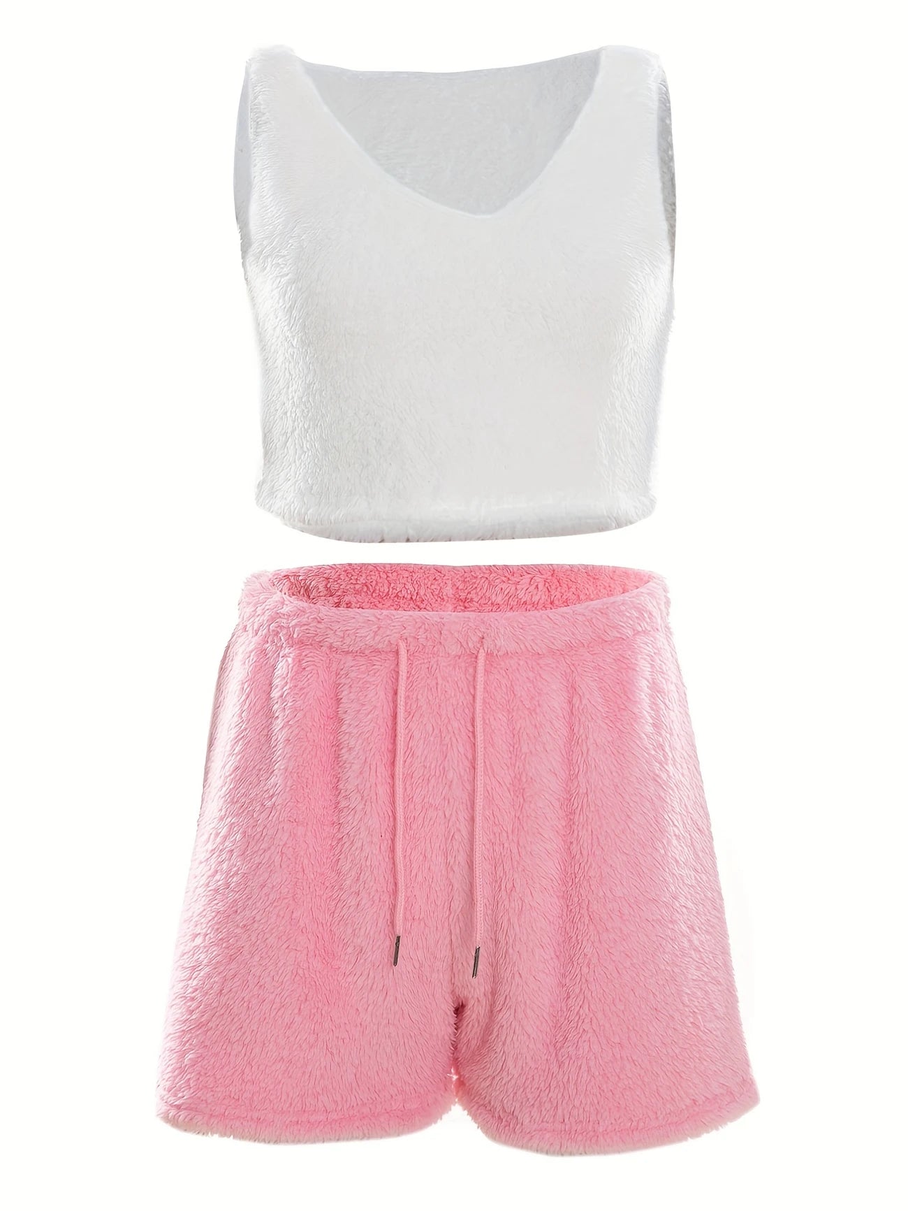 Pyjama Femme 3 Pièces Doudou Ultra Doux – Gilet, Débardeur & Short Cocooning pour Hiver