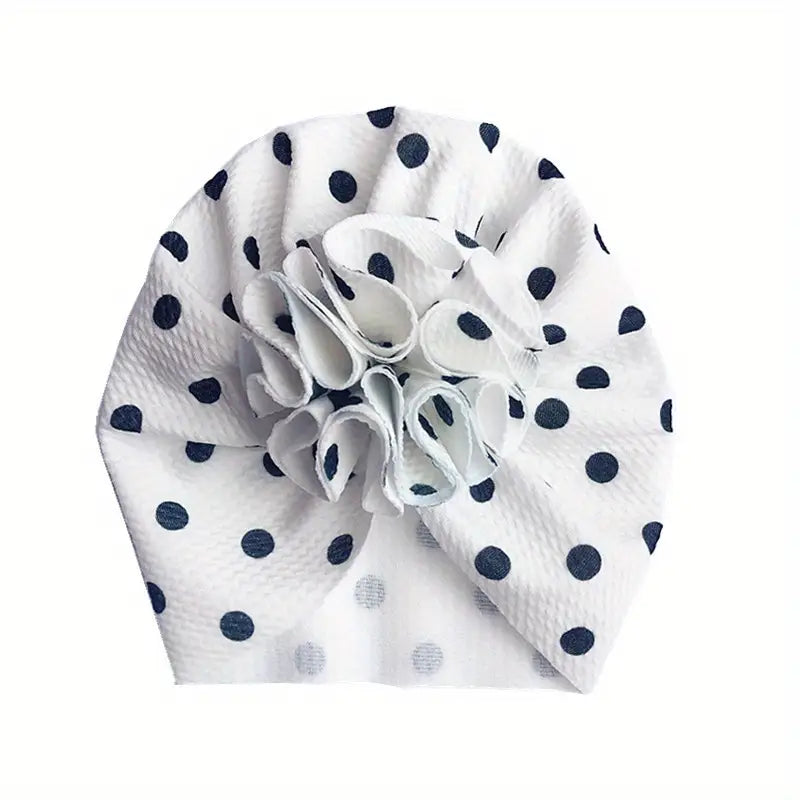Turban Bébé avec Fleur en Tissu – Chapeaux et Casquettes Enfant Élégants | Bonnet Mode Fille Confort & Style