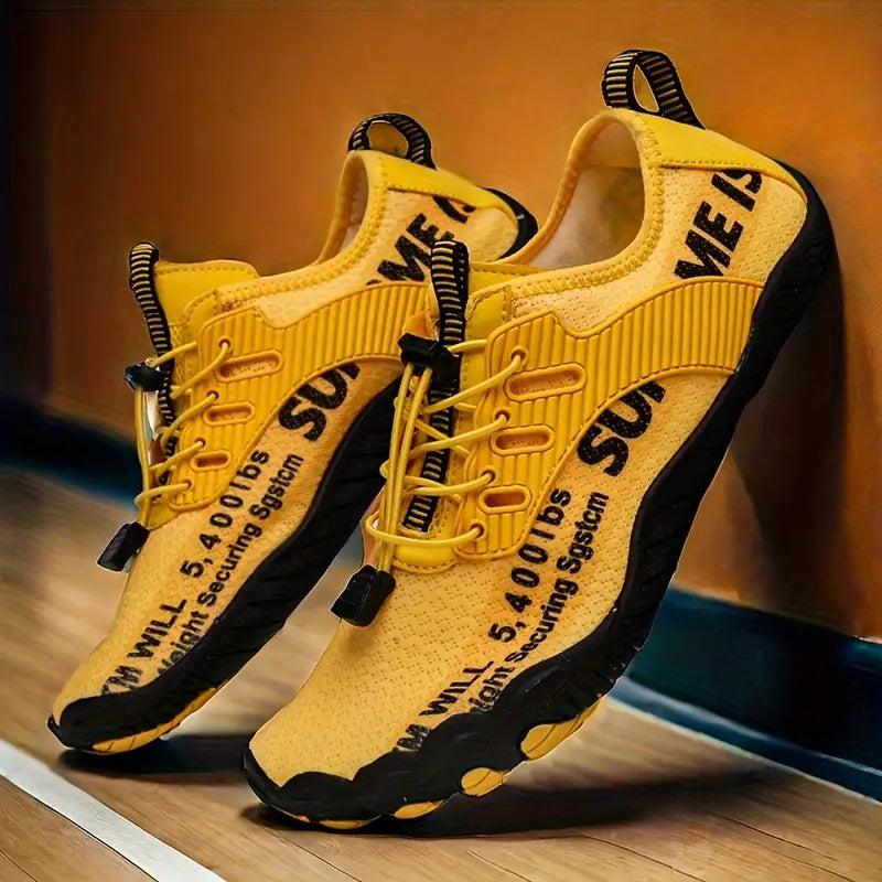 Chaussures de sport homme respirantes – Baskets légères plein air running et fitness couleur fluo