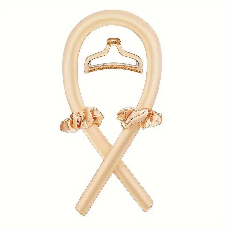 Kit Boucles Sans Chaleur en Satin – Bande Flexible avec Chouchous et Pince pour Coiffure Douce et Naturelle