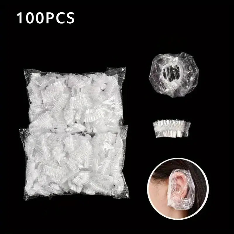 Protège-Oreilles Jetables en Plastique Transparent – Protection Hygiénique pour Soins Capillaires, Colorations ou Douches