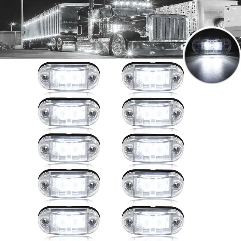 Lot de 10 Feux de Gabarit LED Ambre – Éclairage Latéral Étanche 12V pour Camion, Remorque, Caravane