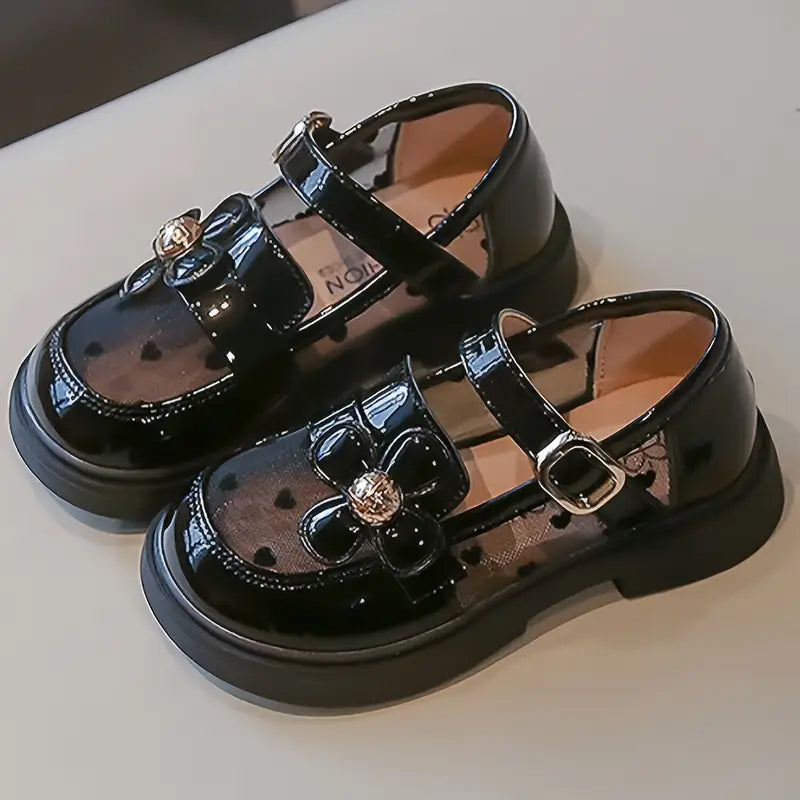 Chaussures fille élégantes blanches avec fleur – Mocassins sans lacets confortables pour cérémonies et fêtes