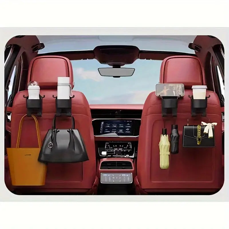 Porte-gobelet et crochet de siège voiture – Organisateur pratique pour boissons, sacs et accessoires