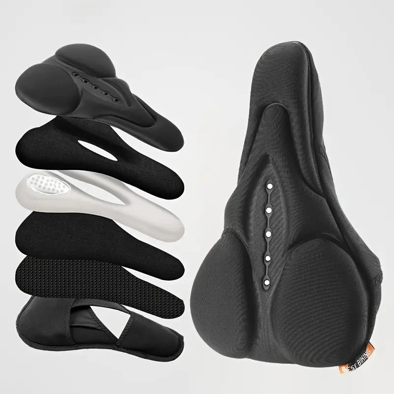 Coussin de selle vélo rembourré – Housse de selle ergonomique anti-chocs et respirante pour cyclisme longue distance