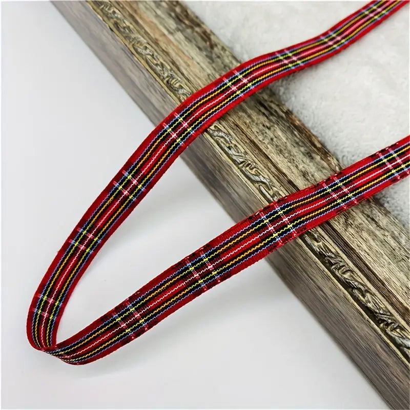 Ruban à carreaux rouge et vert – Décoration festive pour emballage cadeau, bricolage et créations de Noël