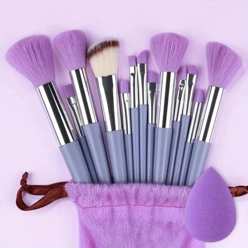 Pack de 12 Pinceaux Maquillage Professionnels – Brosse Teint, Yeux & Lèvres avec Étui Doux