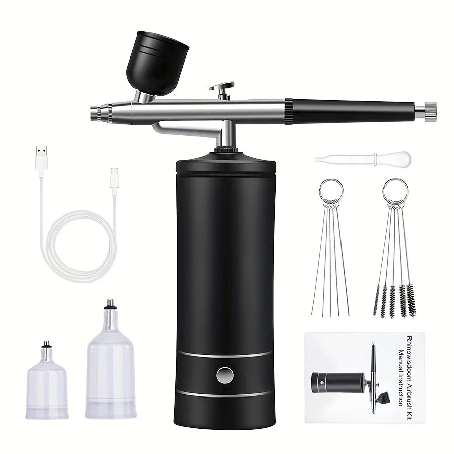 Aérographe Rechargeable sans Fil – Kit Complet de Pulvérisation pour Tatouage