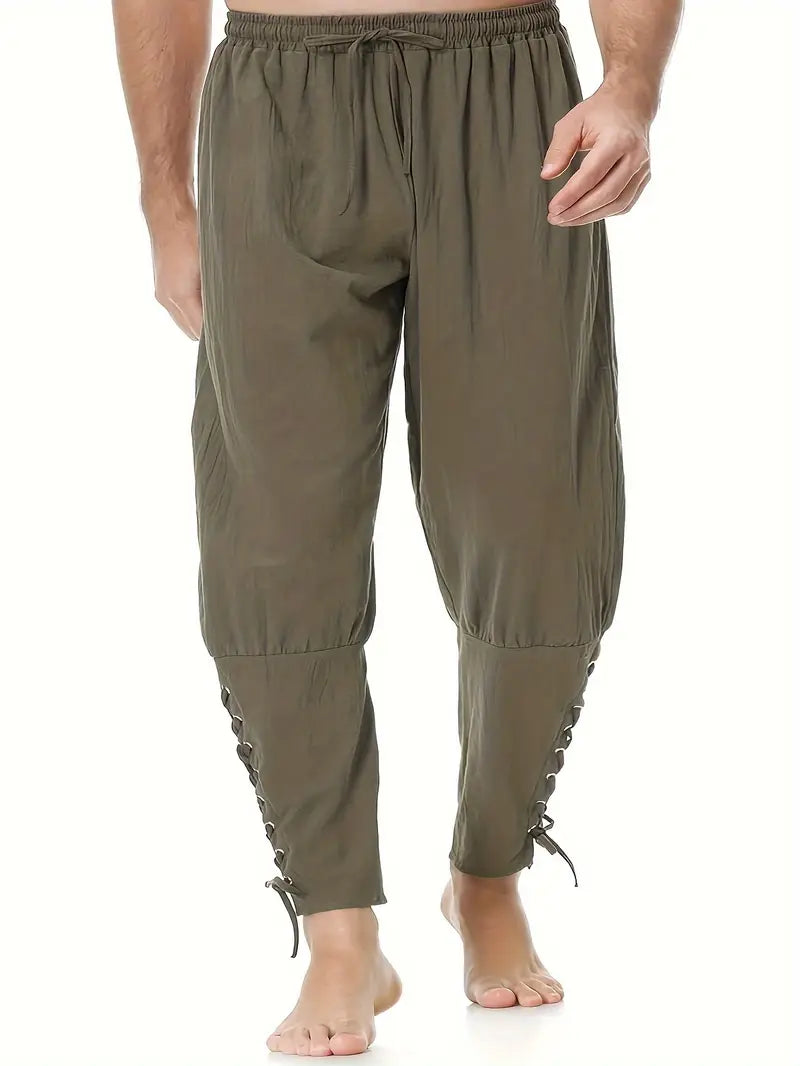 Pantalon fantaisie homme médiéval – Pantalon ample à lacets style renaissance bohème