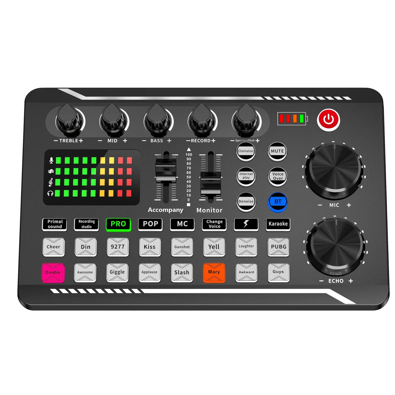 Table de Mixage Audio Portable – Console Sonore USB avec Effets Vocaux et Égaliseur pour Podcast, Musique et Streaming