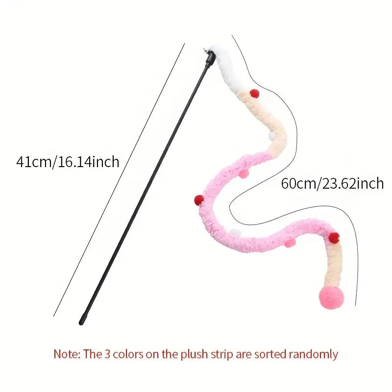 Canne à Jouer avec Serpent Doux pour Petits Animaux – Jouet Interactif et Amusant