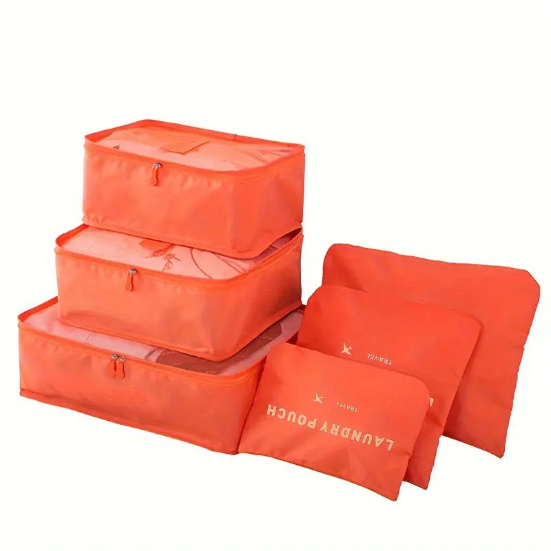 Set de 6 Organisateurs de Valise – Poches de Rangement pour Vêtements et Accessoires de Voyage