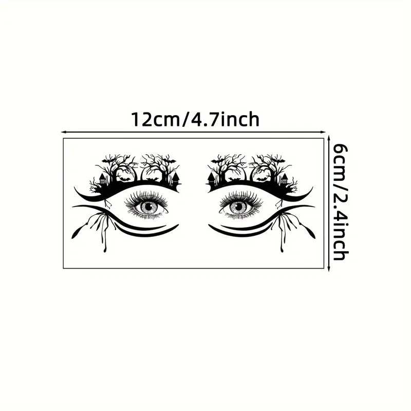 Tatouages Éphémères Halloween pour Yeux – Stickers Maquillage Artistique pour Déguisement et Fête