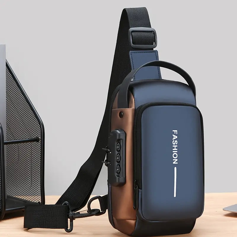 Sac bandoulière homme imperméable avec port USB – Design moderne et grande capacité