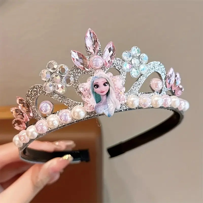 Couronne de princesse des neiges avec strass et perles – Accessoire de déguisement féerique