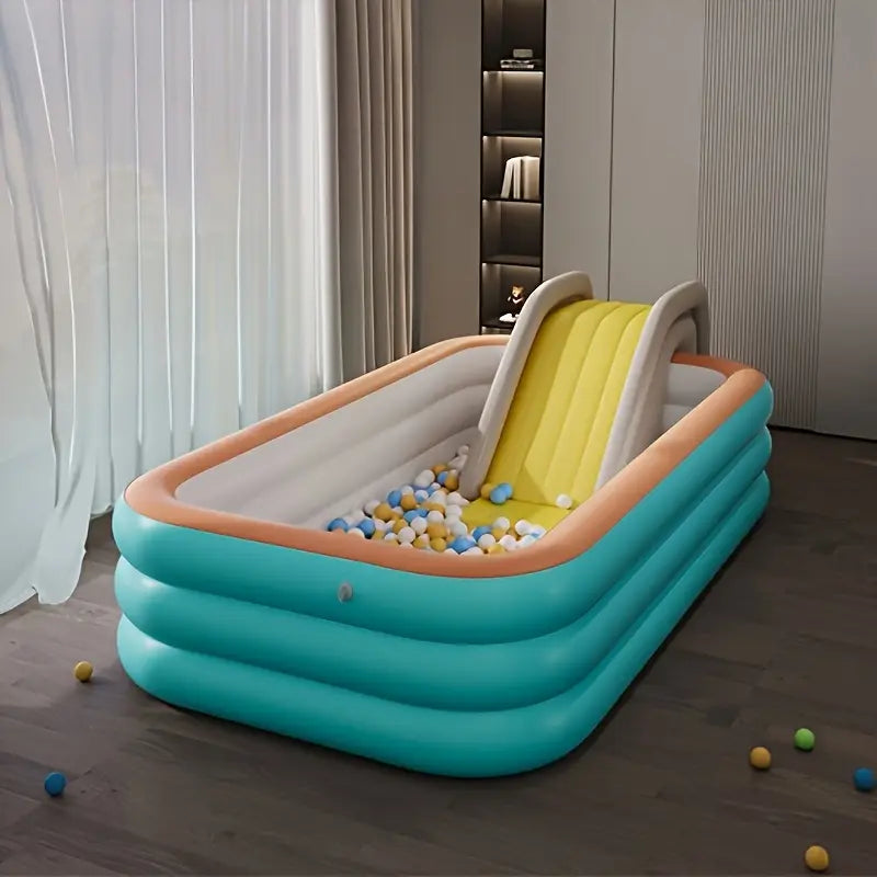 Piscine Gonflable Familiale XXL avec Toboggan Aire de Jeux Aquatique pour Jardin et Terrasse