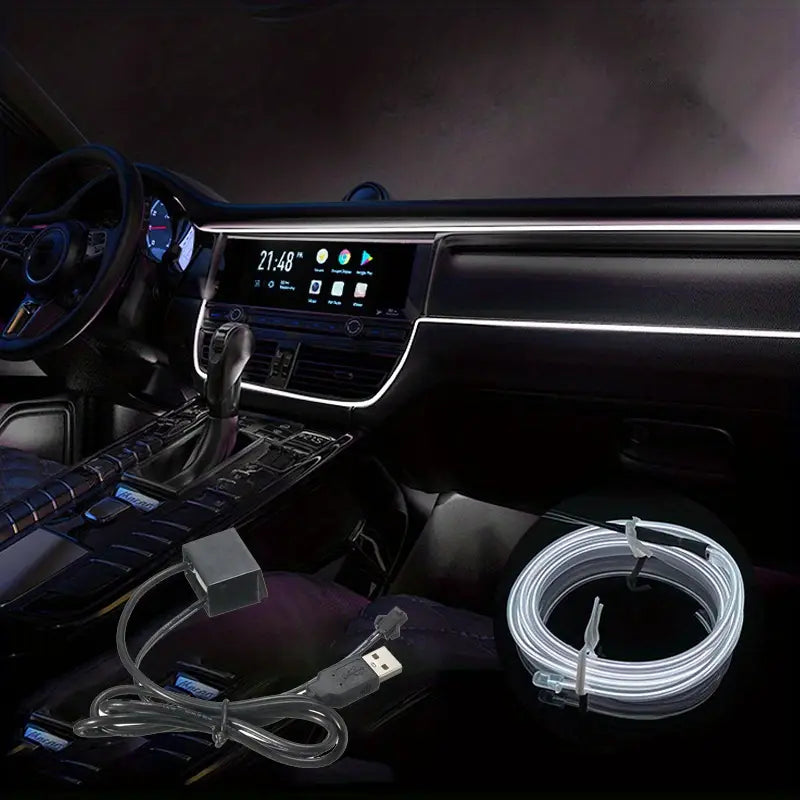 Ruban LED Voiture USB – Bande Lumineuse Intérieure Néon Flexible pour Tableau de Bord et Portes