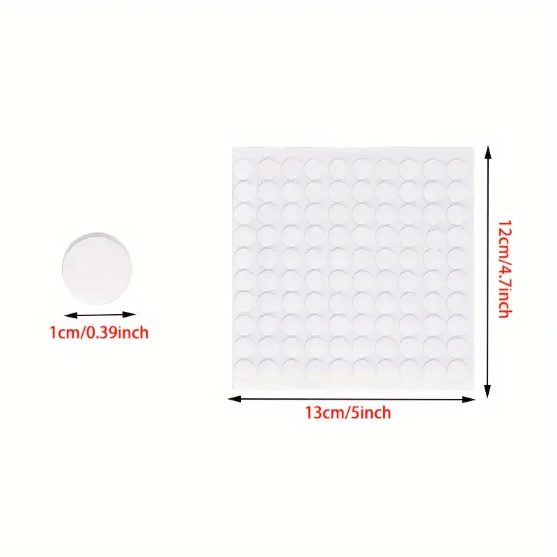 100 Pastilles Adhésives Rondes Double Face – Autocollants Puissants pour DIY, Bureau, Mur et Décoration