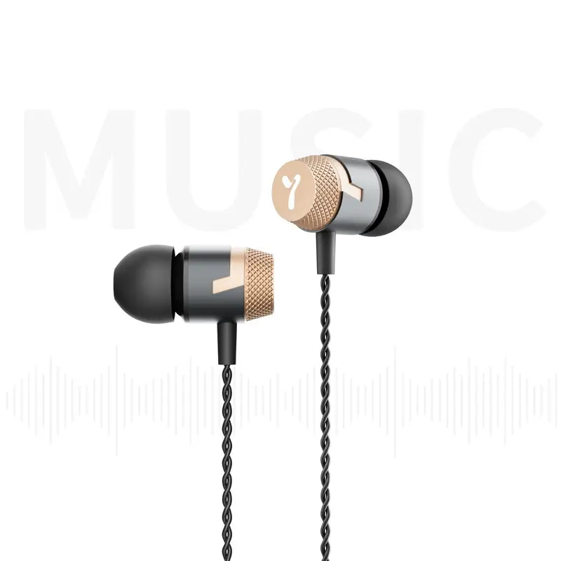 Écouteurs Intra-Auriculaires Filaire Stéréo avec Micro – Design Métallique Confortable et Son Haute Qualité