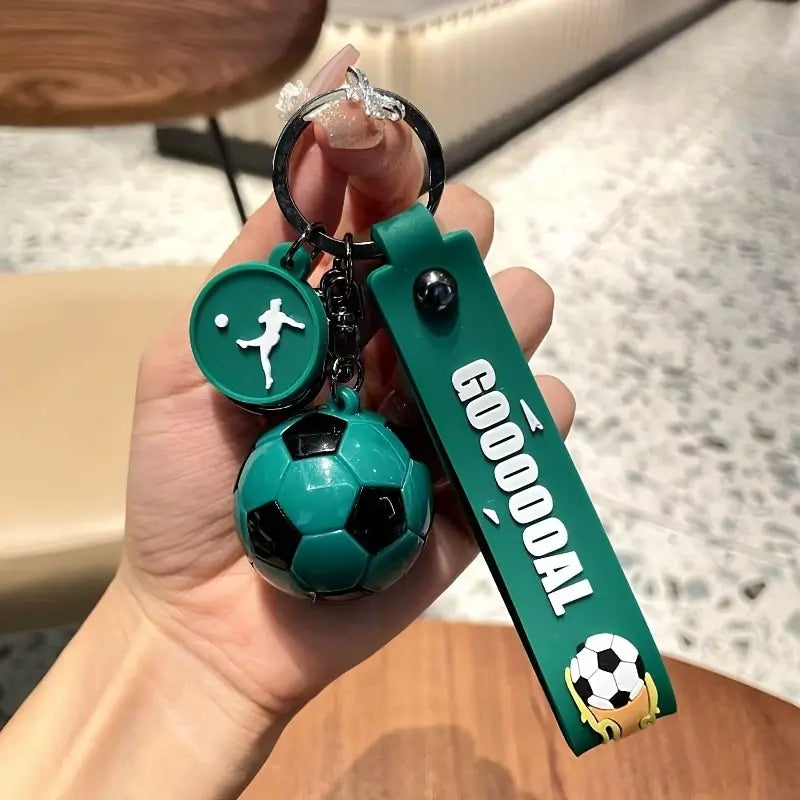 Porte-clés ballon de foot coloré – Accessoire tendance homme | Breloque football avec sangle GOOOOAL