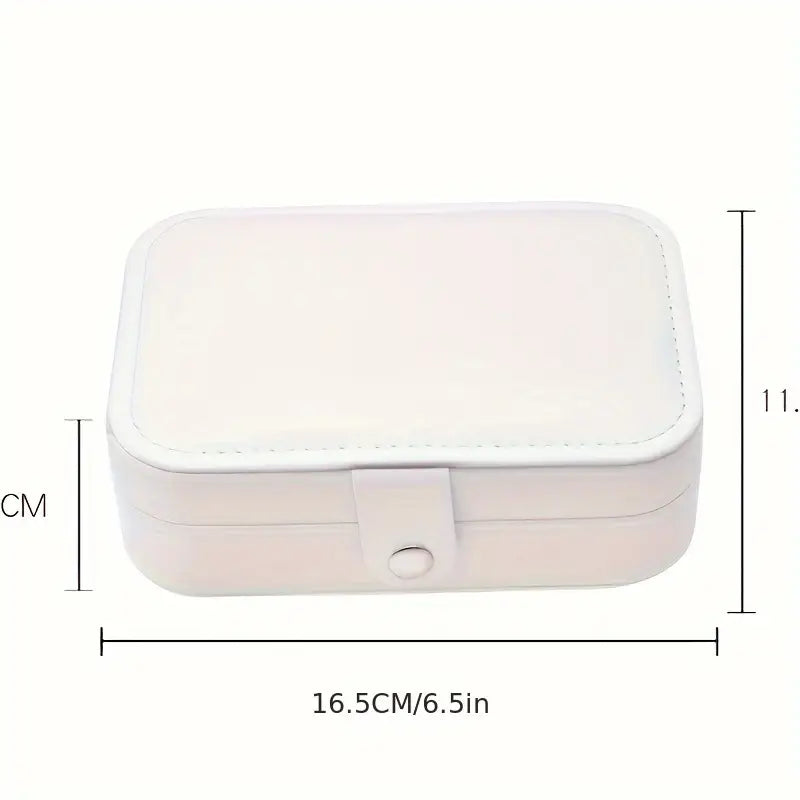 Boîte à bijoux de voyage en cuir noir – Rangement compact pour bagues, colliers et boucles d’oreilles