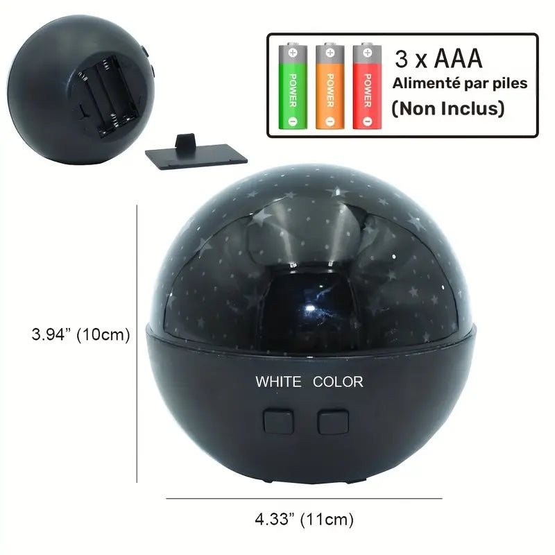 Projecteur ciel étoilé LED bébé – Veilleuse lune et étoiles multicolores pour décoration chambre enfant