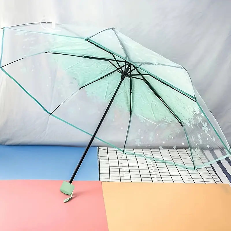 Parapluie transparent fleurs de cerisier  Compact, élégant et résistant