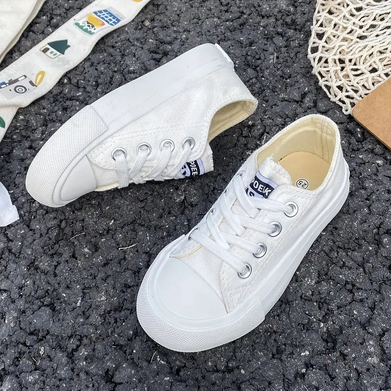 Baskets fille colorées en toile – Chaussures de sport légères et confortables à lacets, style décontracté