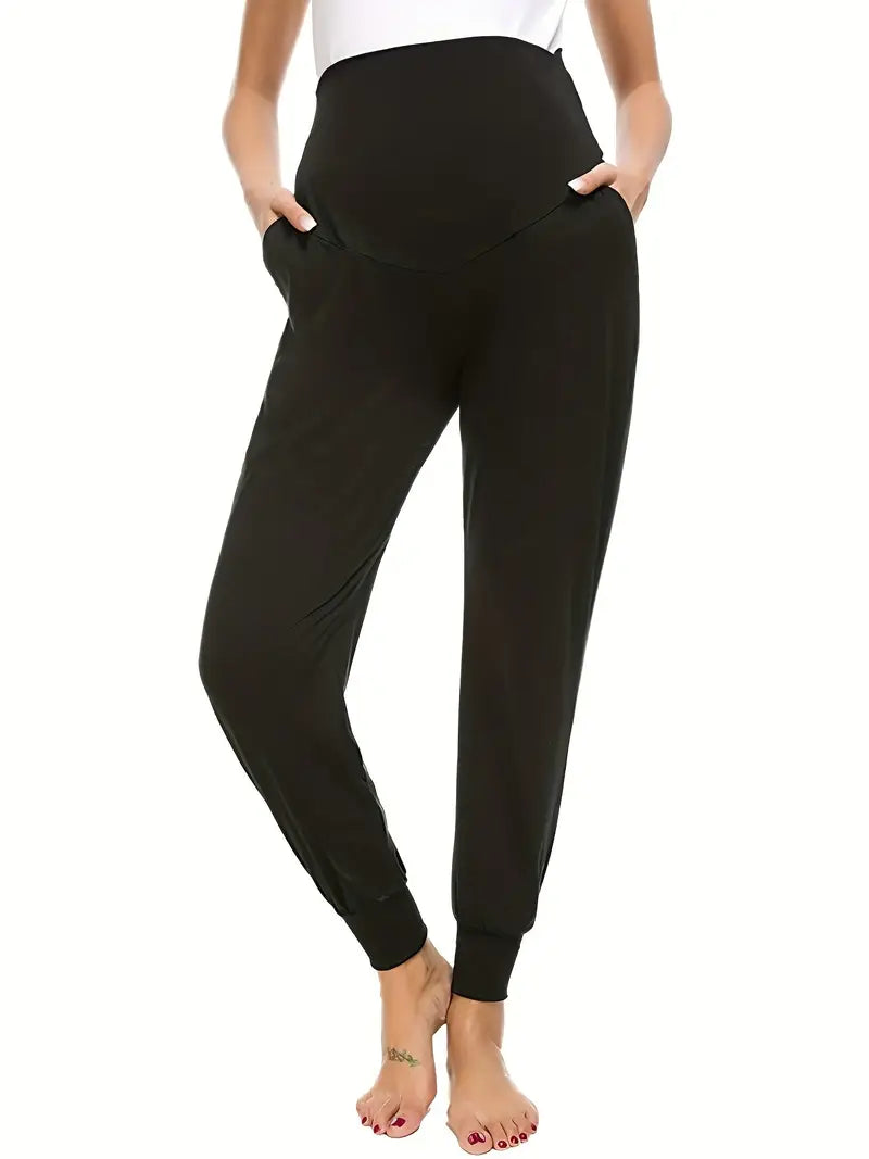 Pantalon de Grossesse Confortable avec Taille Haute Élastique – Jogging Maternité Décontracté