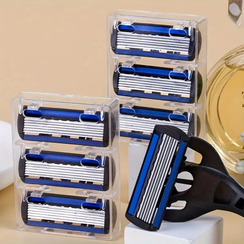Lot de 2 Rasoirs Homme avec 20 Recharges – Rasage Précis à 3 Lames, Têtes Remplaçables pour Peau Douce & Confort Quotidien