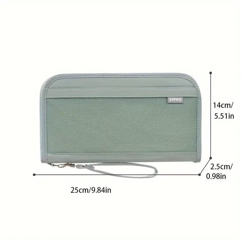 Organiseur de voyage multifonction Porte-passeport familial avec compartiments cartes, billets et monnaie