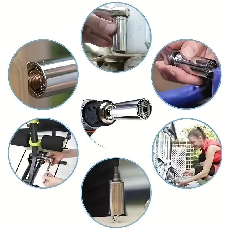 Clé Universelle à Douille Ajustable 7-19 mm – Adaptateur Multifonction pour Perceuse et Visseuse Électrique