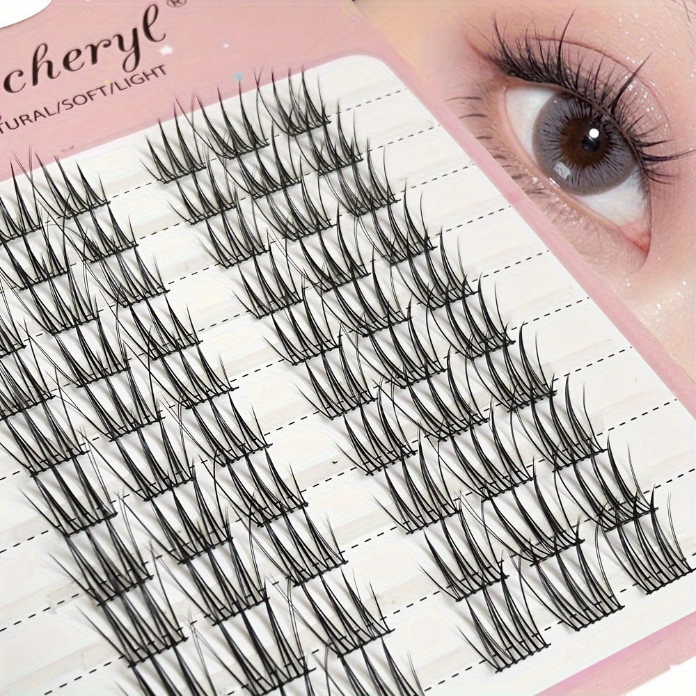 Faux Cils en Touffes Ultra Fins – Effet Naturel, Léger et Confortable pour un Regard Intense – Lot Professionnel de Cils Individuels