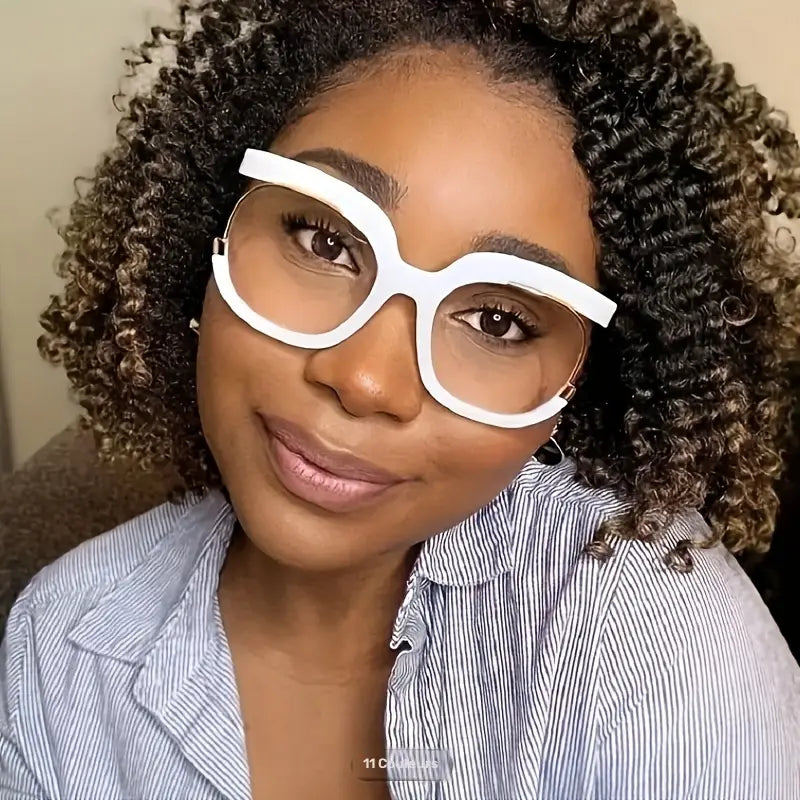 Lunettes de vue femme oversize – Monture blanche rétro chic et tendance