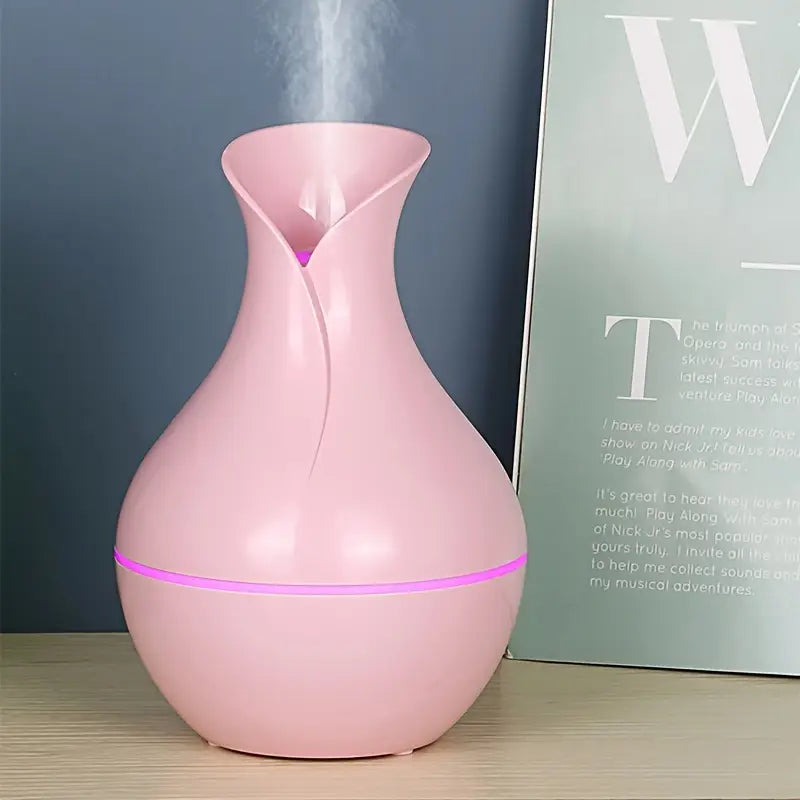 Diffuseur d'Huiles Essentielles en Forme de Vase – Humidificateur d’Air Silencieux LED, Parfum et Bien-Être au Quotidien