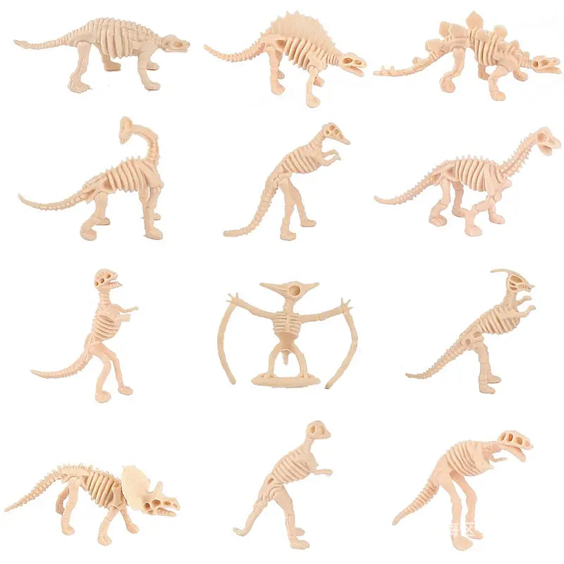 Mini Squelettes de Dinosaures en Plastique – Modèles 3D Éducatifs pour Projets et Décoration