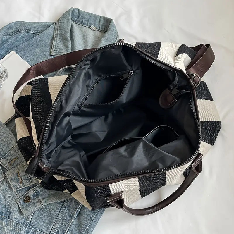 Sac de Voyage Cabine Imprimé Zèbre – Sac Week-End Tendance Grande Capacité avec Bandoulière Réglable