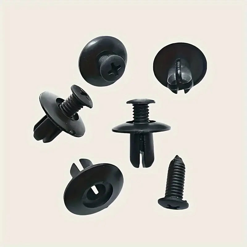 Clips de Fixation en Plastique Noir – Rivets Universels pour Panneaux, Carrosserie et Applications Industrielles
