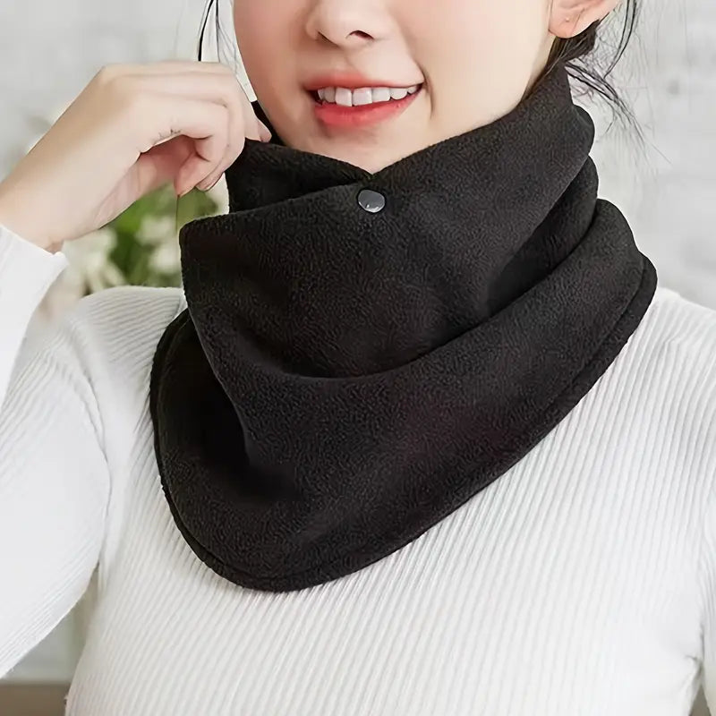 Cache-cou polaire chaud rouge – Couvre visage hiver unisexe pour protection contre le froid