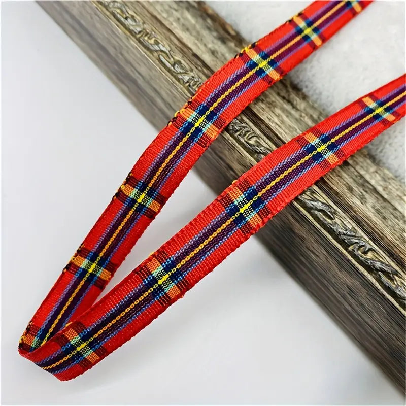 Ruban à carreaux rouge et vert – Décoration festive pour emballage cadeau, bricolage et créations de Noël