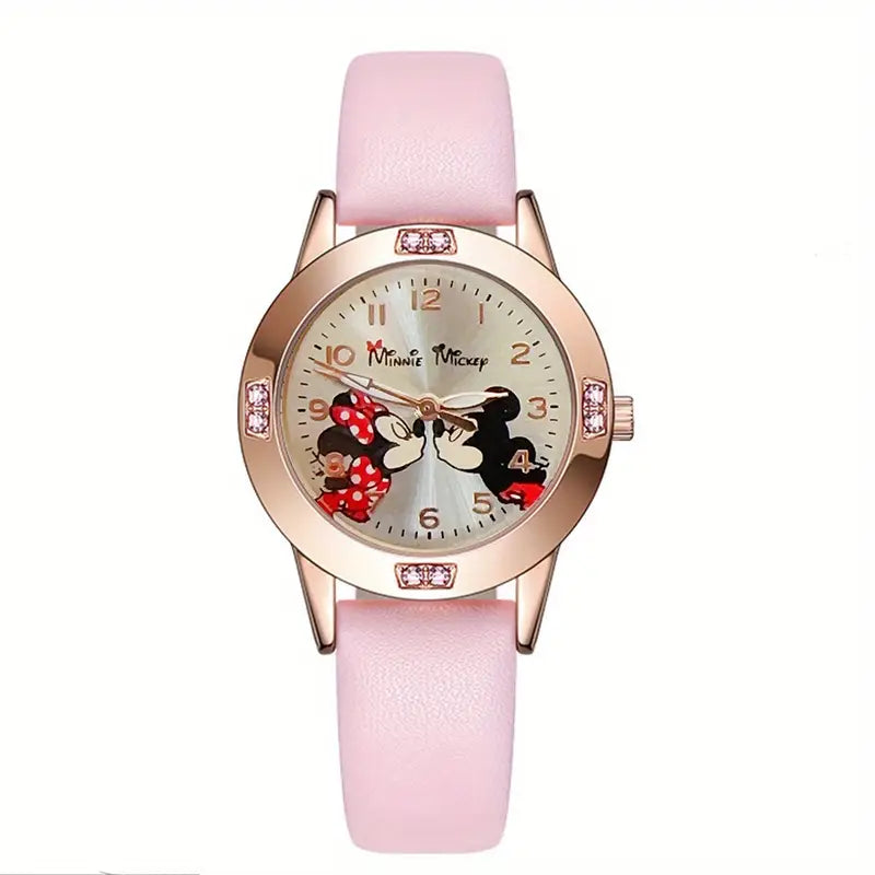 Montre femme Disney Mickey & Minnie – Cadran fantaisie et bracelet blanc élégant