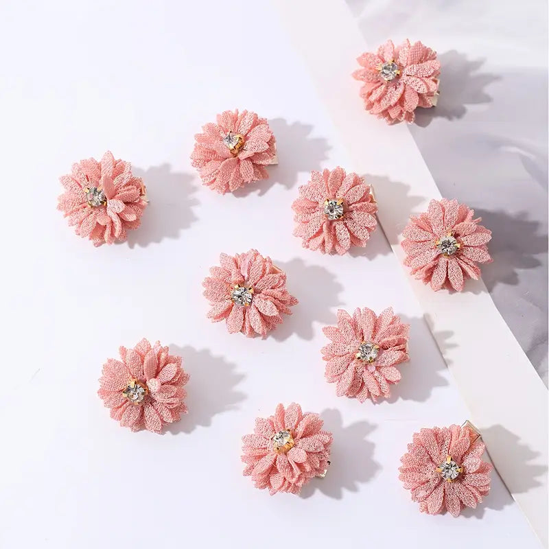 Décorations cheveux mariage femme fleurs blanches avec strass – Accessoires élégants pour coiffure de mariée