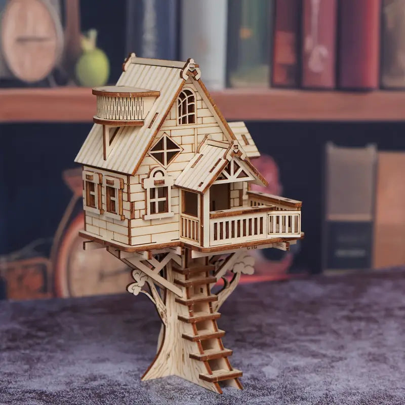 Maquette Maison dans les Arbres en Bois – Kit de Construction 3D pour Modélisme et Décoration