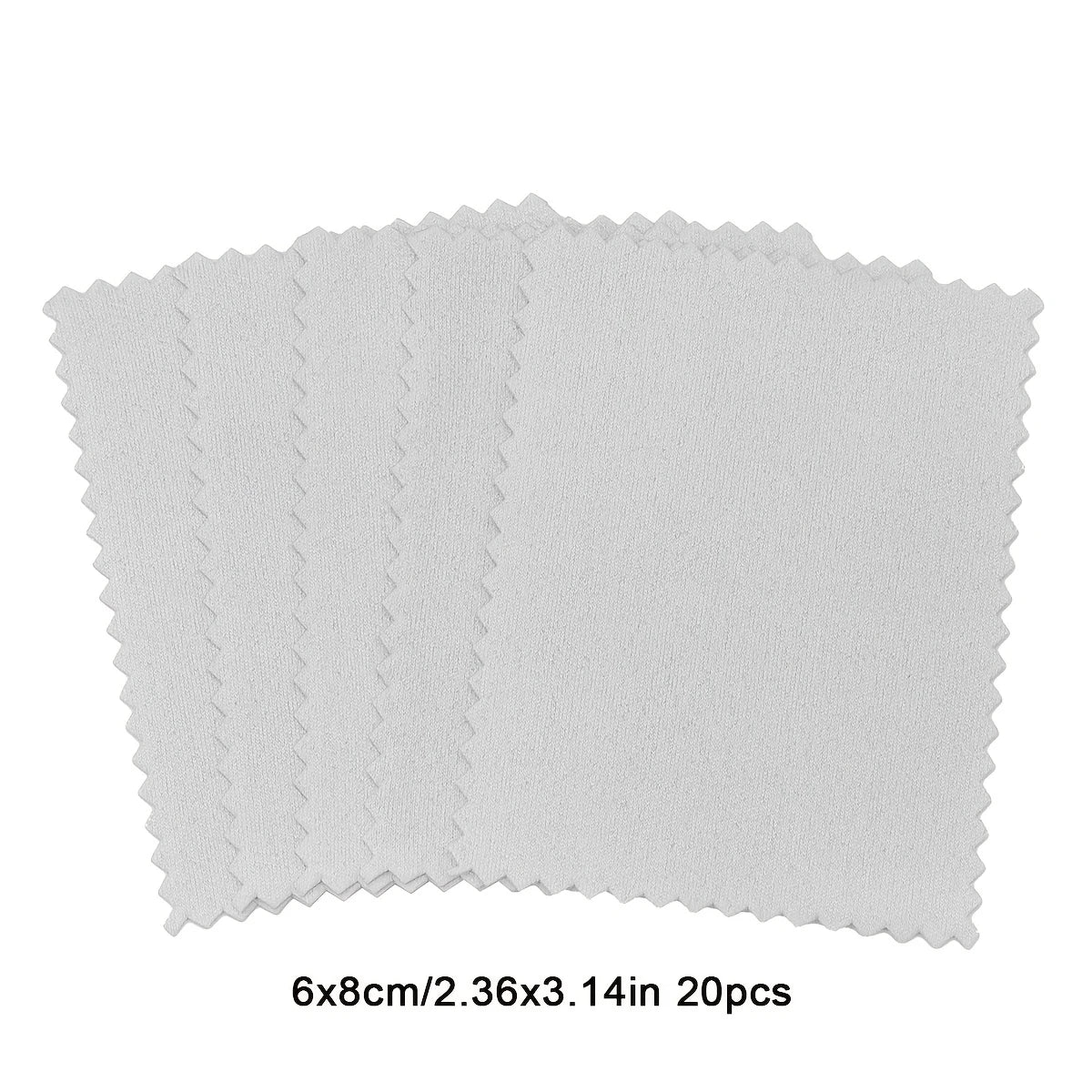 Lot de 20 Chiffons de Nettoyage pour Bijoux – Lingettes Antirayures 6x8 cm en Microfibre Ultra Douce