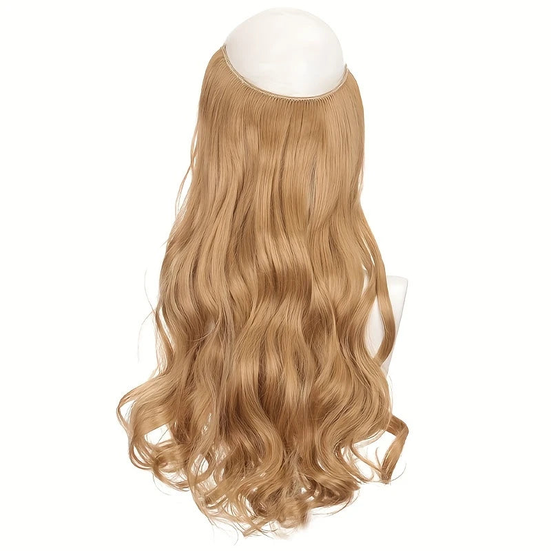 Extension de Cheveux Ondulée – Demi-Perruque Naturelle à Enfiler pour Longueur et Volume Instantané